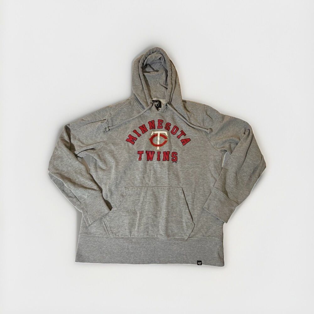 47 Brand Minnesota Twins Hoodie Men’s Medium Gray MLB Pullover Sweatshirt